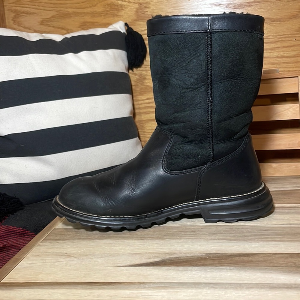 UGG boots , black , leather.
